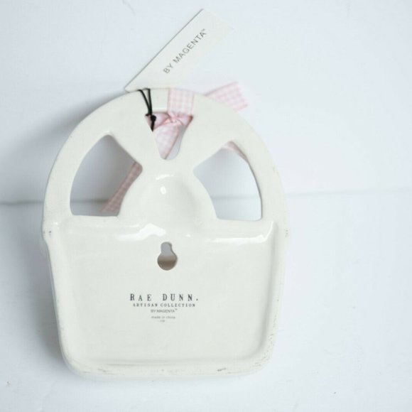 Rae Dunn EASTER Basket Ceramic Wall Pocket Planter - Picture 2 of 2